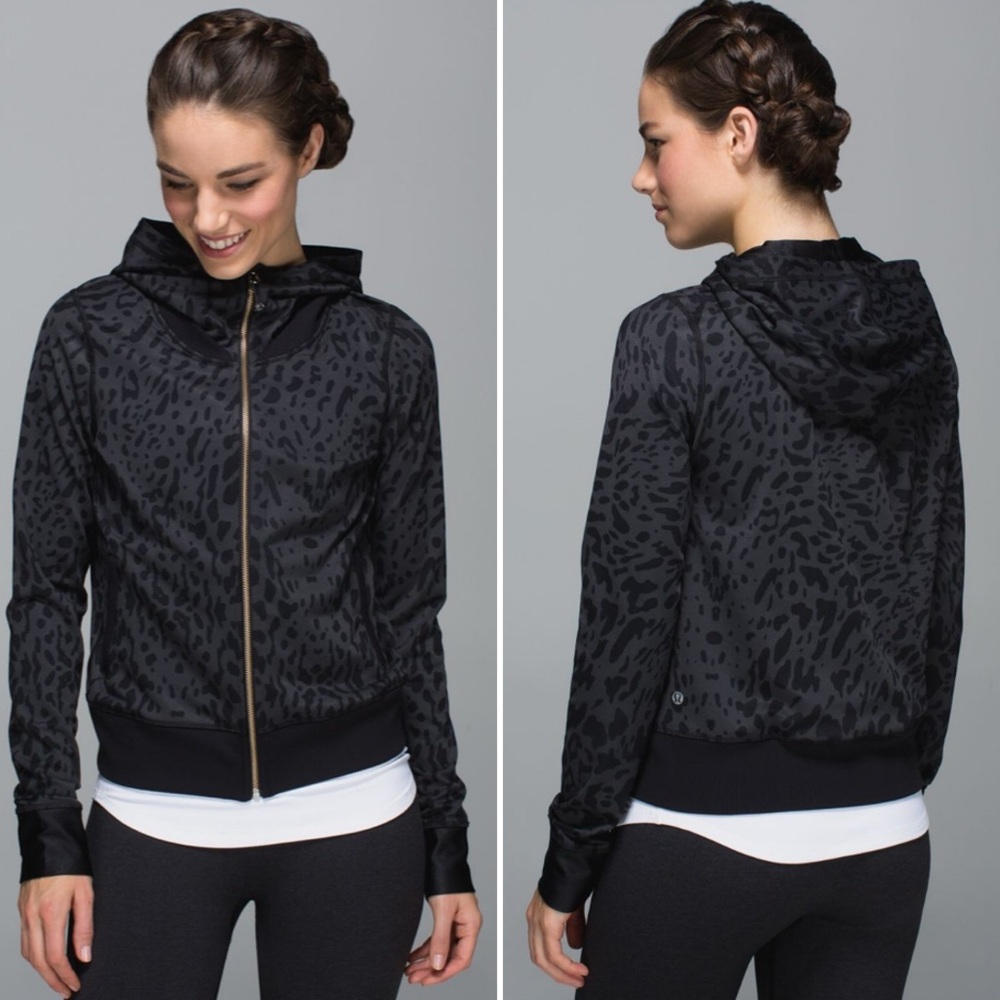 Black Leopard Print Women's Hoodie